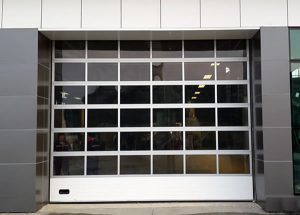 გამჭვირვალე სექციური კარი